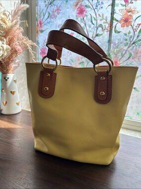 Maurizio Taiuti Italian Leather Tote Bag | Butter Yellow Made in Italy